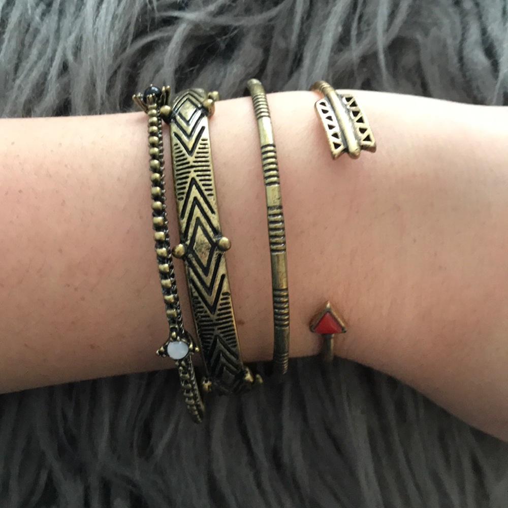 Gold Lucky Brand bracelets set